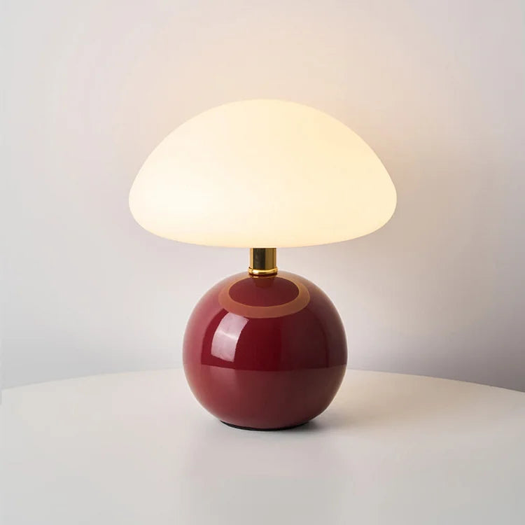 Variant image for Elegante Tischlampe aus Keramik mit Warmweißer LED-Beleuchtung - Kompakte Nachttischlampe in Cremefarben, Ø 20 cm-6