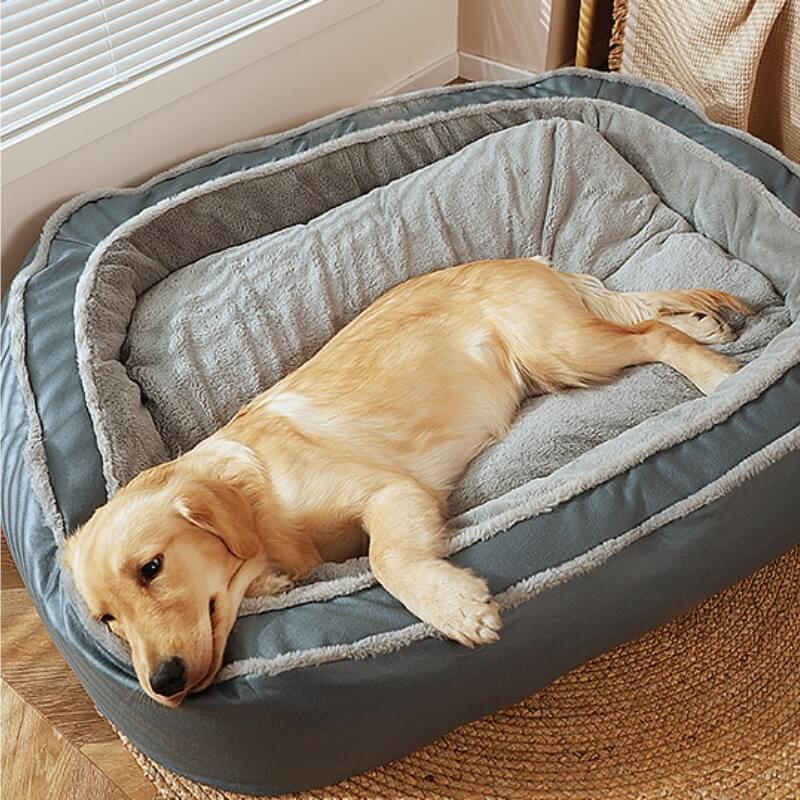 Orthopädisches Hundebett für Große Rassen, Waschbar, Plüsch, Geräumig, Komfortabel, Druckentlastend - Ideal für Hundekorb und Hundekissen-3