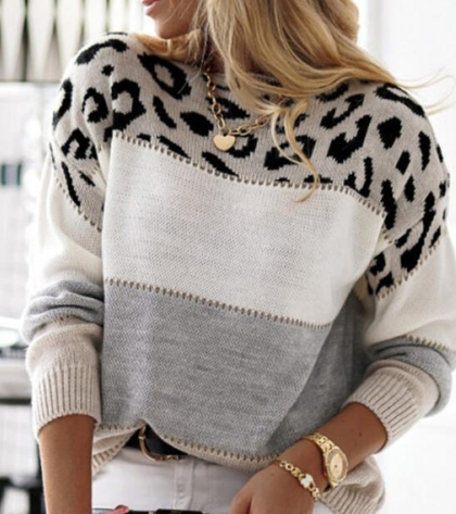 Lela – Trendiger Pullover Mit Leopardenmuster Für Einen Stilvollen Look