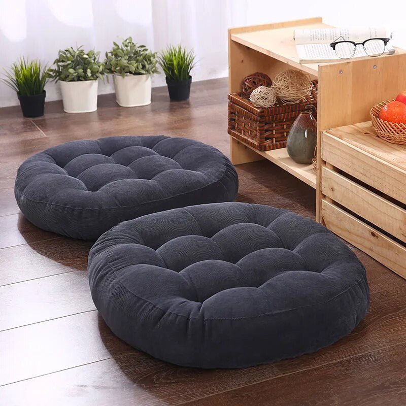 Japanisches Futon-Bodenkissen mit Dickem PU-Schaum - Vielseitiges Sitzkissen Boden in 42x42 cm und 55x55 cm, Neutralfarben-3