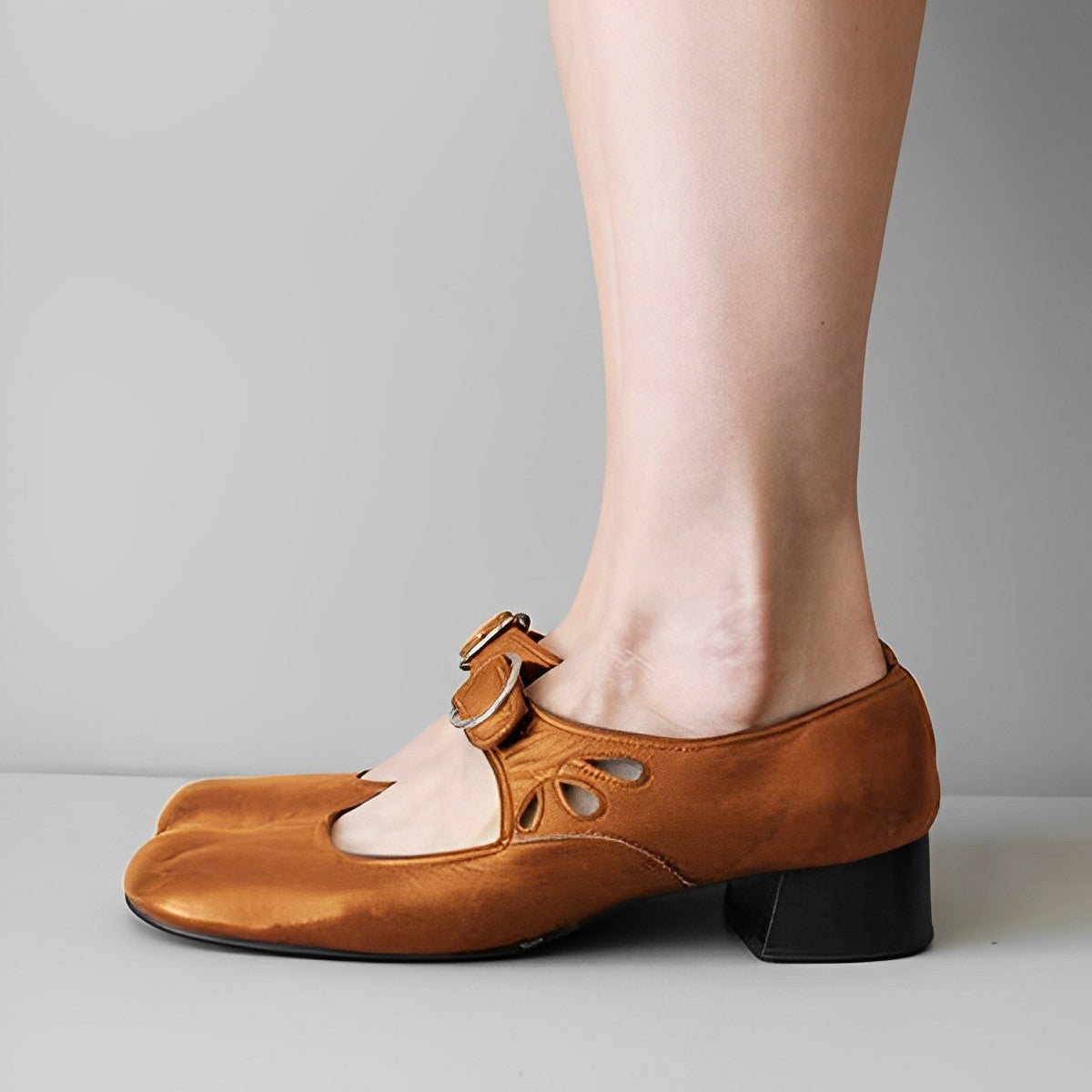 Damen Gleiter Elegante Schnalle Schwarz Komfortabel Größe 36-41-6