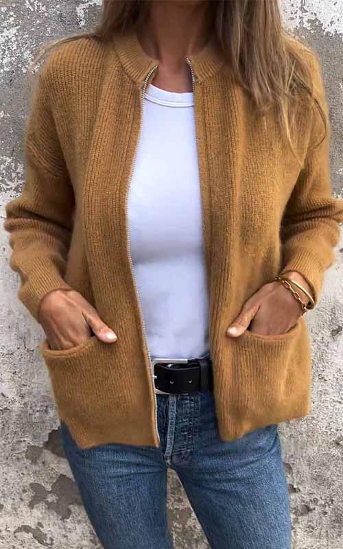 Marcia – Kuschelige Zip-Strickjacke Für Stil & Wärme