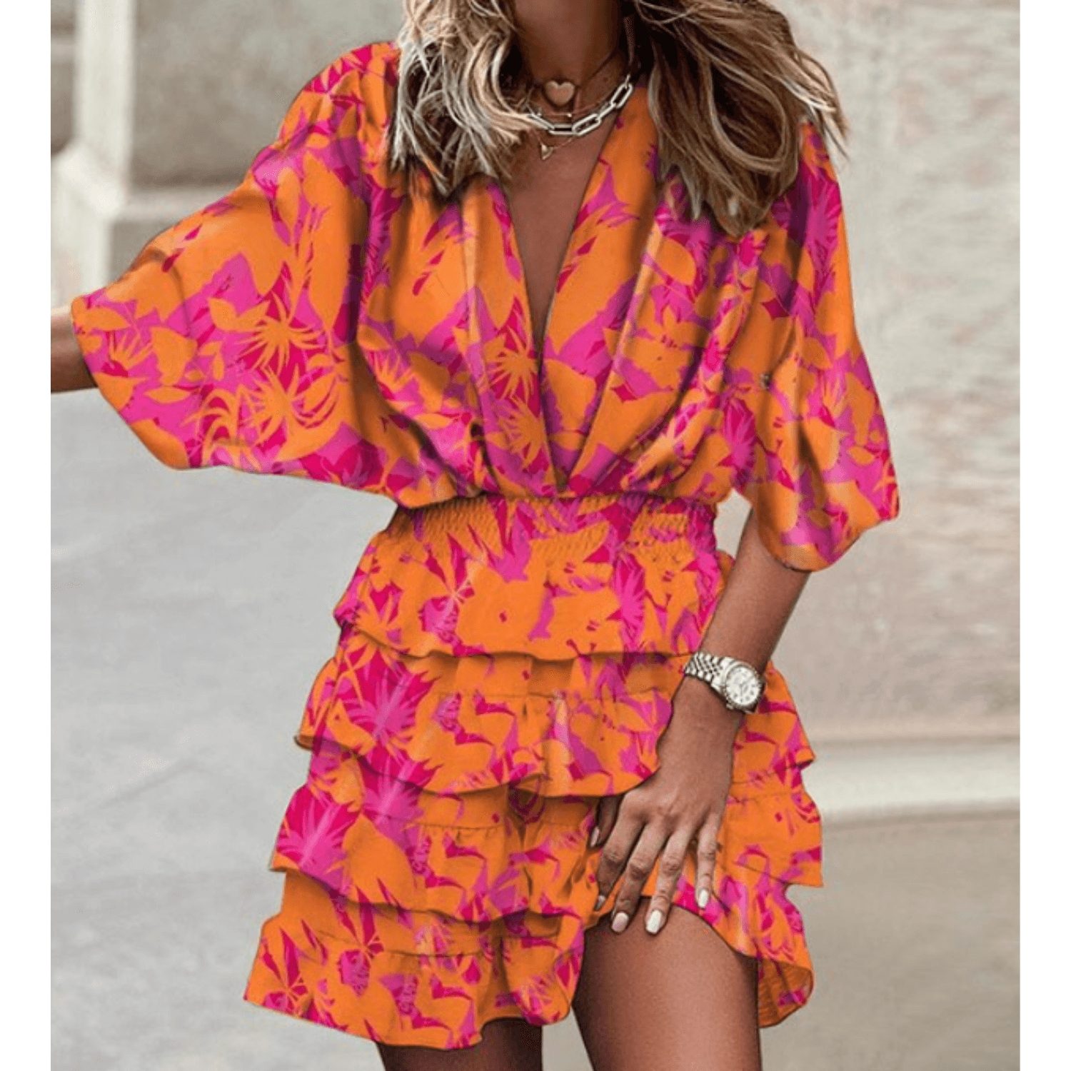 AVA – Elegantes Sommerkleid aus Leinen mit V-Ausschnitt