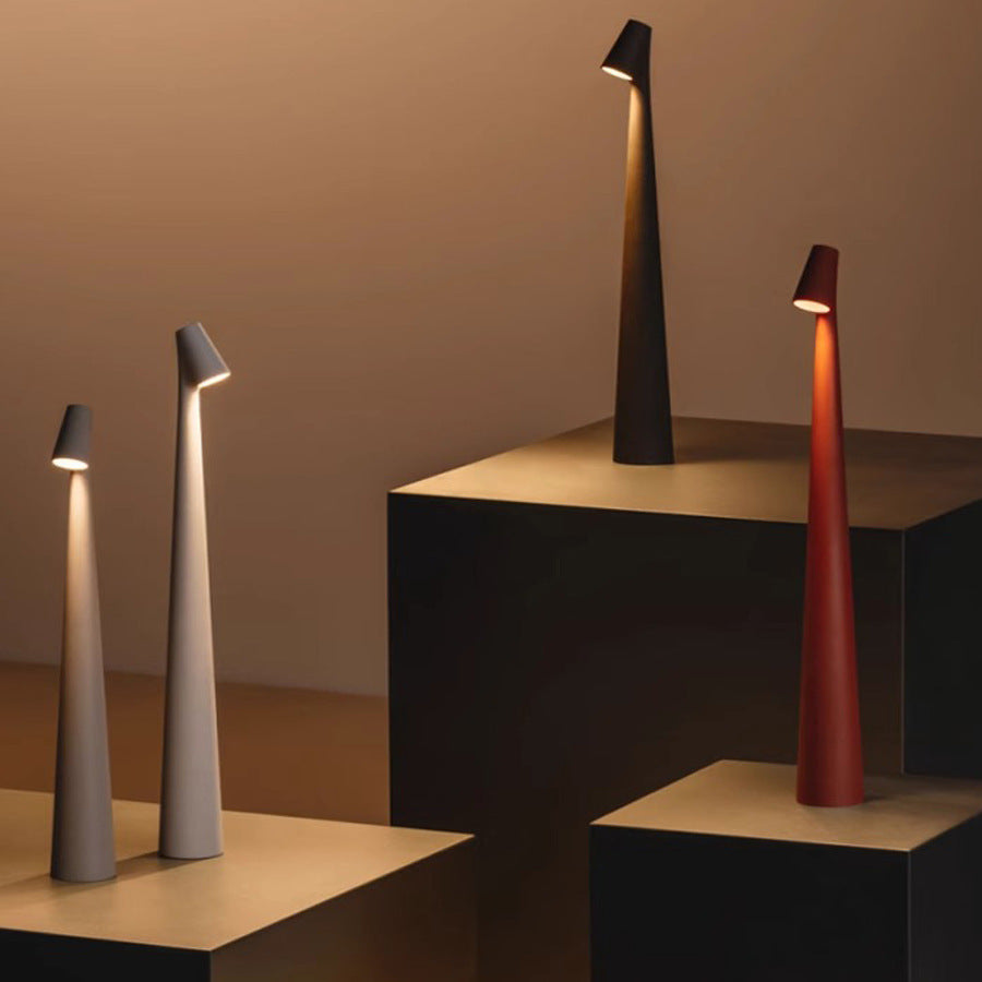 Drahtlose LED Tischlampe Dimmbar mit Touch-Funktion - Minimalistische Akku Tischleuchte aus Aluminium-5