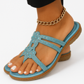 Damen Sandalen Komfort Vegan 3 cm Absatz Plateau Rutschfest für Sommerschuhe-1