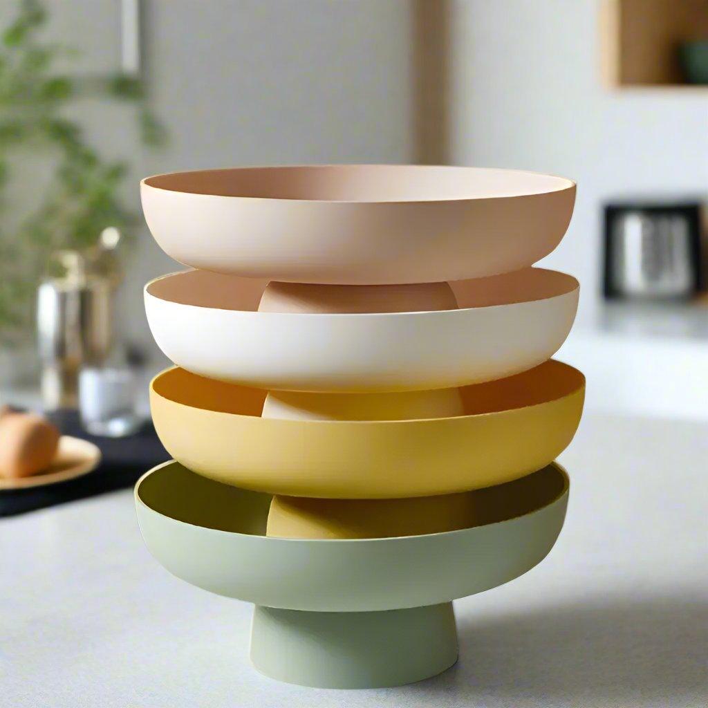 Vintage Servierschüssel aus Keramik im Retro-Design - 26 cm Ø für Salate, Snacks und Dekoration-4
