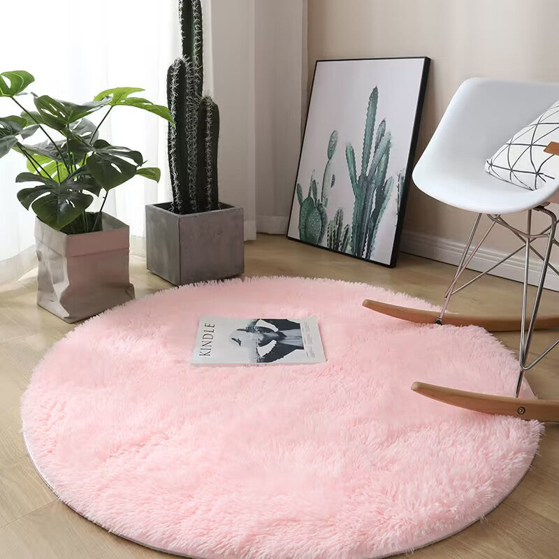 Variant image for Waschbarer Runder Teppich 120 cm - Ultra-Weich mit Rutschfester Unterlage für Wohnzimmer und Schlafzimmer - Weiß-25